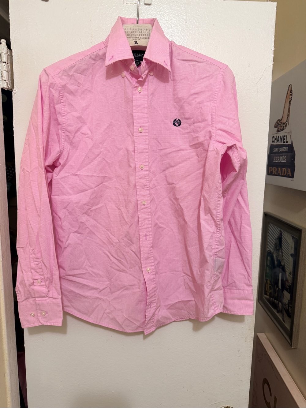 Lauren Ralph Lauren Boys Size 18 Pink Button Down Dress Shirt LRL